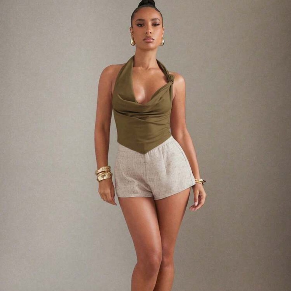 EXTREMELY RARE draped neck halter top - Picture 5 of 6